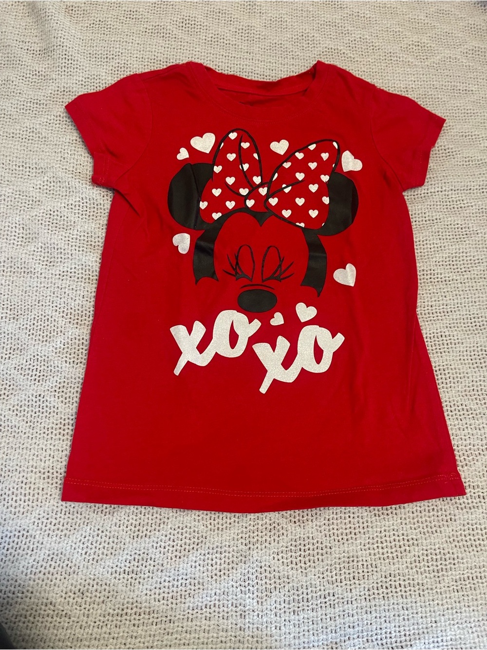 Disney Red Minnie Mouse Hearts Graphic Tee